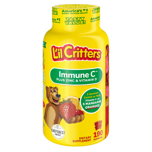 L'il Critters Immune C Kids Gummy Vitamin Supplement, Fruit Flavored, 190 Count