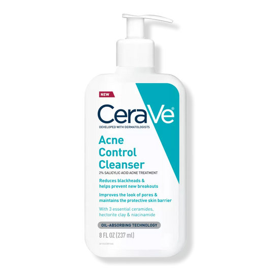 Cerave Acne Control Face Cleanser, 2% Salicylic Acid Acne Treatment 8oz