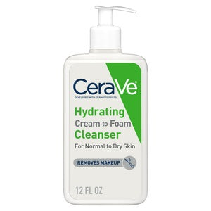 Cerave Hydrating Cream-to-Foam Face Wash for Normal to Dry Skin 12 oz