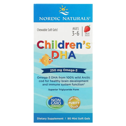 Nordic Naturals Children's DHA, Ages 3-6, Strawberry, 90 Mini Soft Gels