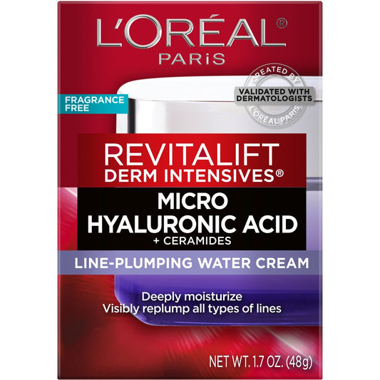 L'Oreal Paris Revitalift Micro Hyaluronic Acid, Ceramides Plumping Cream, 1.7 OZ