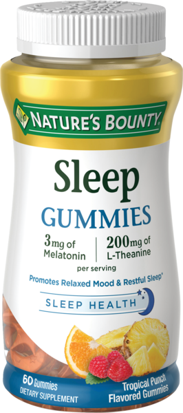 Nature's Bounty Sleep Complex 3 mg Melatonin/200 mg L-Theanine Gummies, 60CT